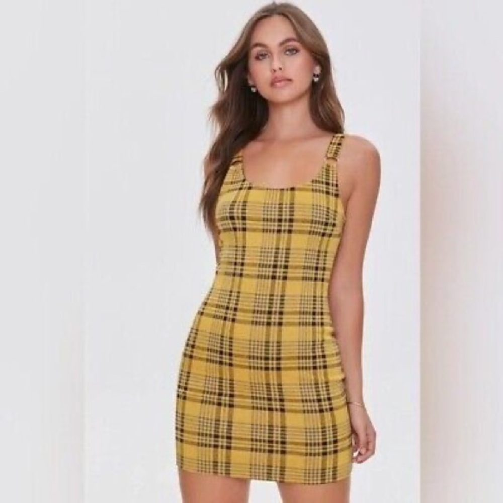 Yellow Plaid Women's Dress